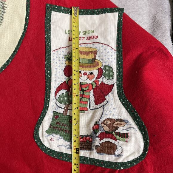 Vintage Cross Stitched‎ Christmas Tree Skirt 44” Wide - Picture 7 of 9